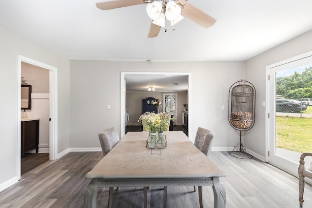 5519 Noble King Rd, Franklin, TN 37064 - dining space featuring wood finished floors and ceiling fan