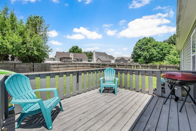 1338 Loren Cir, Clarksville, TN 37042 - wooden terrace featuring a fenced backyard, a residential view, and a grill