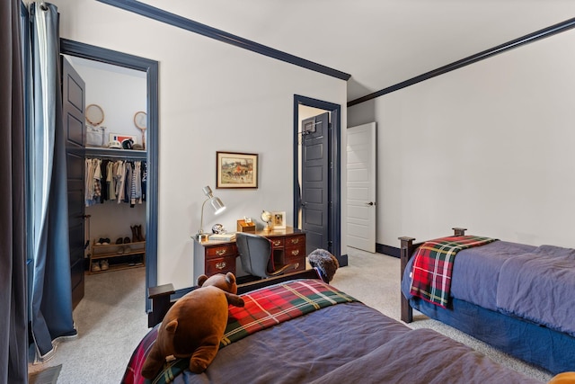 7318 Harlow Dr, College Grove, TN 37046 - bedroom featuring carpet floors and ornamental molding