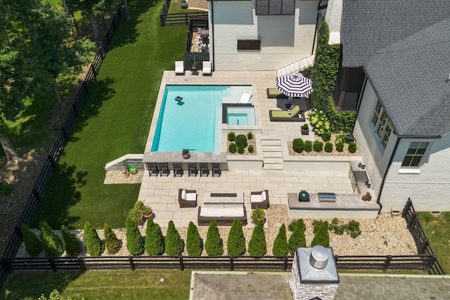 7318 Harlow Dr, College Grove, TN 37046 - view from above of property featuring a pool