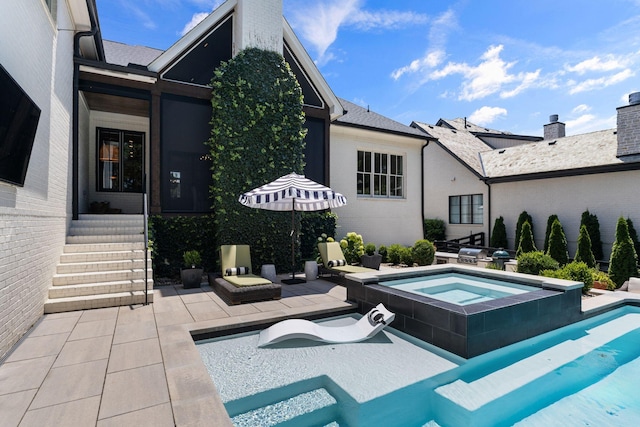 7318 Harlow Dr, College Grove, TN 37046 - view of swimming pool featuring a patio and a pool with connected hot tub