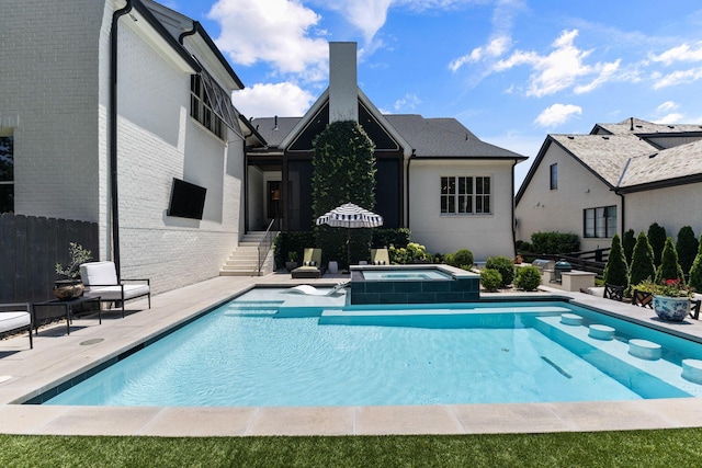 7318 Harlow Dr, College Grove, TN 37046 - view of pool featuring a patio area and a pool with connected hot tub