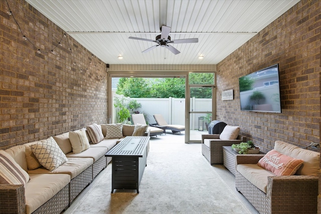 2135 Halfmoon Way, Murfreesboro, TN 37130 - sunroom / solarium featuring an outdoor living space, a ceiling fan, and plenty of natural light