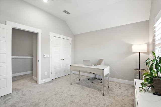 2135 Halfmoon Way, Murfreesboro, TN 37130 - office area featuring vaulted ceiling and carpet floors