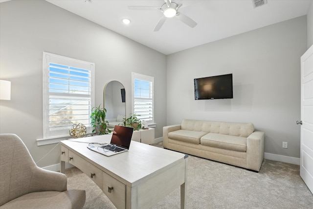 2135 Halfmoon Way, Murfreesboro, TN 37130 - office area featuring ceiling fan and carpet floors