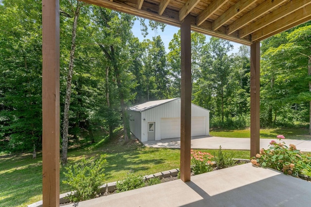 1418 Ridge Rd, Dickson, TN 37055 - view of patio / terrace featuring a garage and an outdoor structure