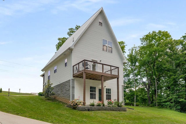 1418 Ridge Rd, Dickson, TN 37055 - view of property exterior featuring a yard and a deck