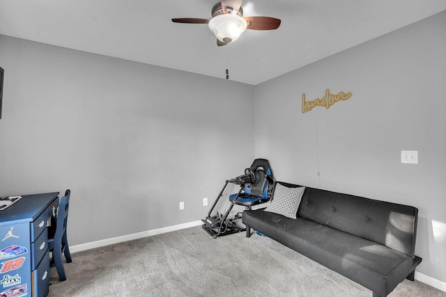 268 Crest Dr, Lynchburg, TN 37352 - living area with carpet and a ceiling fan