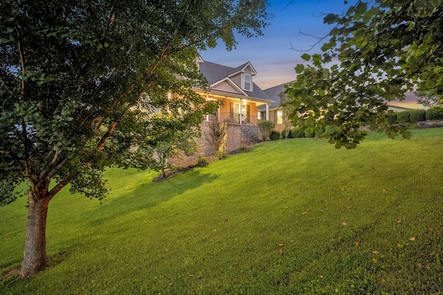 268 Crest Dr, Lynchburg, TN 37352 - view of grassy yard featuring covered porch