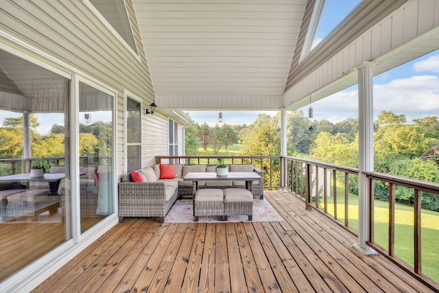 268 Crest Dr, Lynchburg, TN 37352 - wooden deck featuring an outdoor hangout area