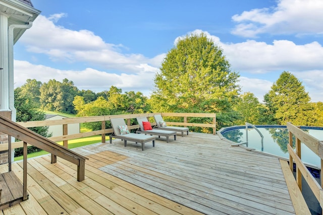 268 Crest Dr, Lynchburg, TN 37352 - wooden terrace with an outdoor pool