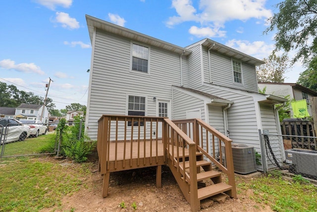 3357 Oak Trees Ct, Antioch, TN 37013 - back of property with a wooden deck
