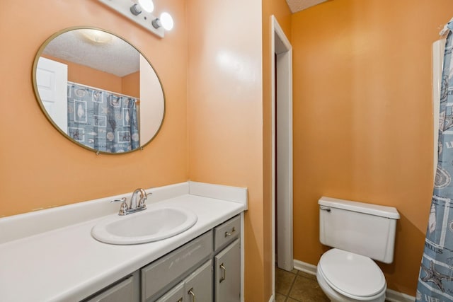 4651 Cynthia Ln, Murfreesboro, TN 37127 - bathroom featuring vanity, tile patterned floors, and a textured ceiling