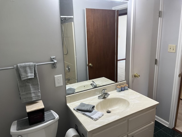 538 Lincoln St, Pulaski, TN 38478 - bathroom featuring vanity, a shower, and tile patterned floors