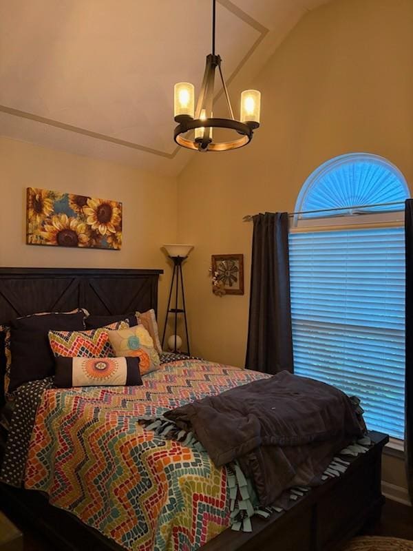 101 Jasmine Way N, Portland, TN 37148 - bedroom featuring a chandelier and vaulted ceiling
