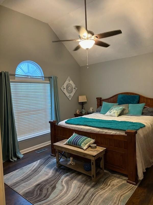 101 Jasmine Way N, Portland, TN 37148 - bedroom with wood finished floors, a ceiling fan, and high vaulted ceiling