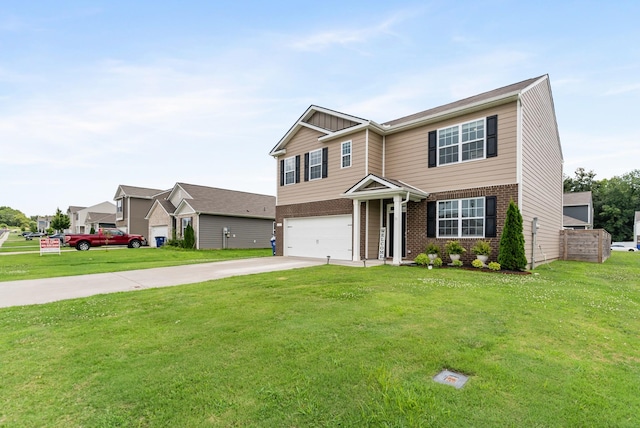 125 Stammer Farms Blvd, Chapel Hill, TN 37034 - view of front of property featuring a garage, brick siding, driveway, and a front lawn