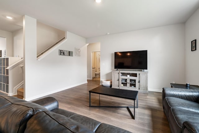 125 Stammer Farms Blvd, Chapel Hill, TN 37034 - living area with stairs, wood finished floors, and recessed lighting