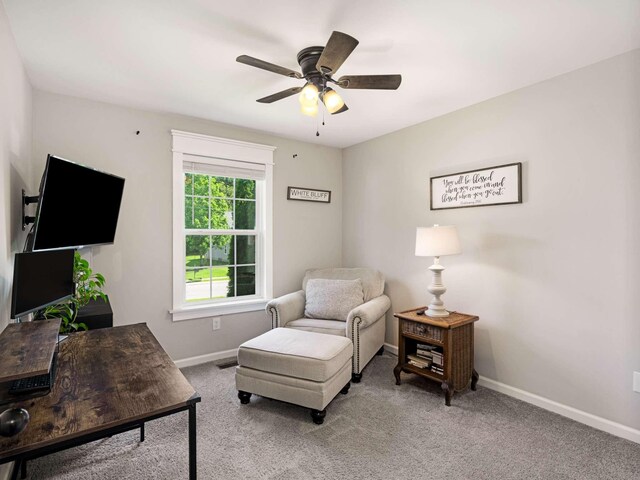 310 Diane Loop, White Bluff, TN 37187 - sitting room with a ceiling fan and carpet flooring