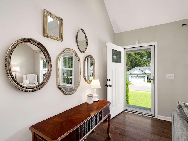 310 Diane Loop, White Bluff, TN 37187 - foyer with lofted ceiling and dark wood-style floors