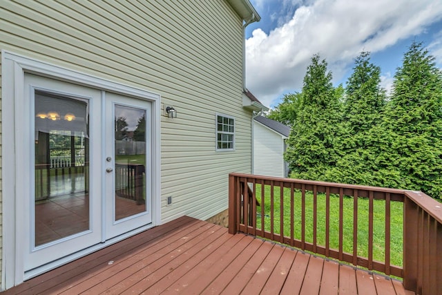 2995 Pipkin Hills Dr, Spring Hill, TN 37174 - wooden deck with a lawn and french doors