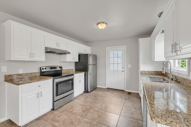 2995 Pipkin Hills Dr, Spring Hill, TN 37174 - kitchen featuring stainless steel appliances, under cabinet range hood, and white cabinets