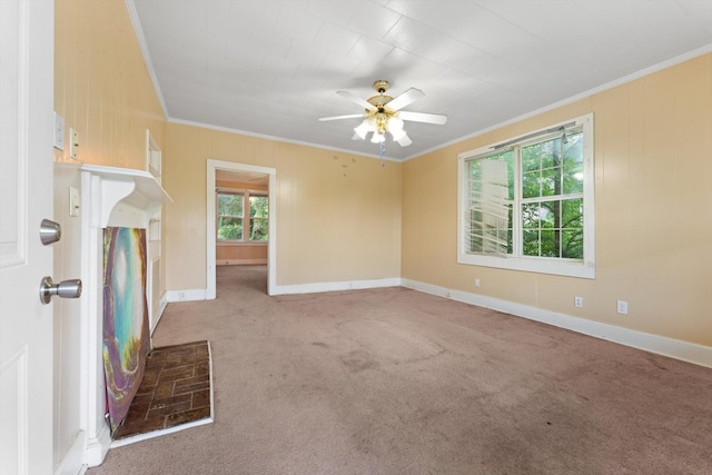 45 Lawn St, Clarksville, TN 37040 - empty room featuring ornamental molding, light carpet, and a ceiling fan