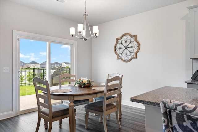 3702 Mathewson Way, Murfreesboro, TN 37128 - dining room with a chandelier, wood finished floors, and a residential view