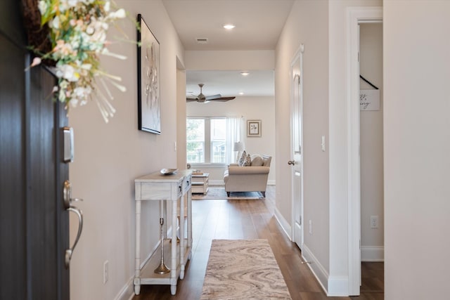 3702 Mathewson Way, Murfreesboro, TN 37128 - foyer with wood finished floors, ceiling fan, and recessed lighting