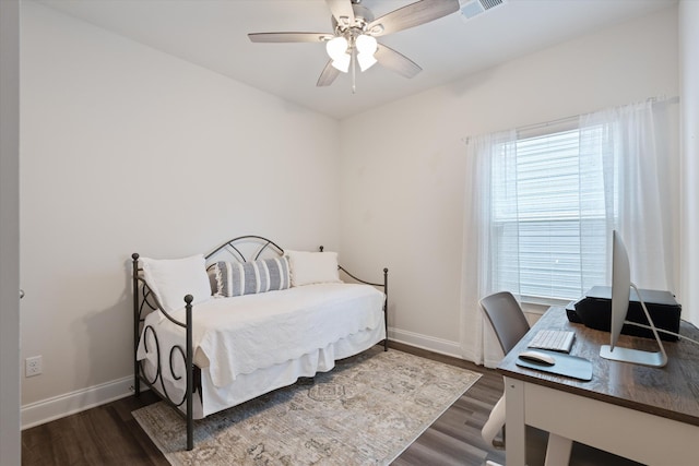 3702 Mathewson Way, Murfreesboro, TN 37128 - bedroom featuring dark wood-style flooring, an office area, and ceiling fan