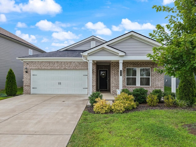 3702 Mathewson Way, Murfreesboro, TN 37128 - view of front facade featuring brick siding, concrete driveway, a garage, and a front yard