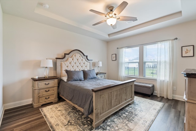 3702 Mathewson Way, Murfreesboro, TN 37128 - bedroom featuring a raised ceiling, dark wood finished floors, and ceiling fan