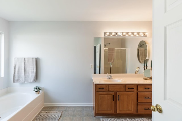 1902 Baileys Trace Dr, Spring Hill, TN 37174 - full bath featuring vanity, a shower stall, and a bath