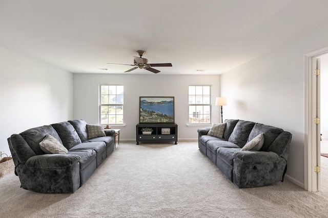 1902 Baileys Trace Dr, Spring Hill, TN 37174 - living area featuring light carpet and ceiling fan