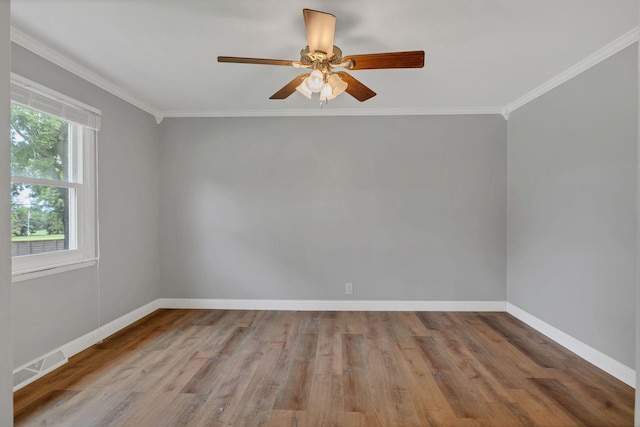 301 Brandywine Dr, Old Hickory, TN 37138 - spare room with ornamental molding, wood finished floors, and a ceiling fan