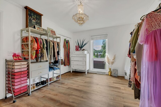 301 Brandywine Dr, Old Hickory, TN 37138 - walk in closet with a chandelier and wood finished floors