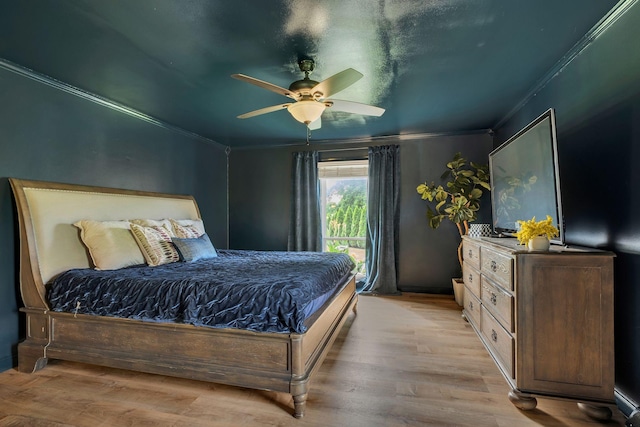 301 Brandywine Dr, Old Hickory, TN 37138 - bedroom featuring crown molding, wood finished floors, and ceiling fan