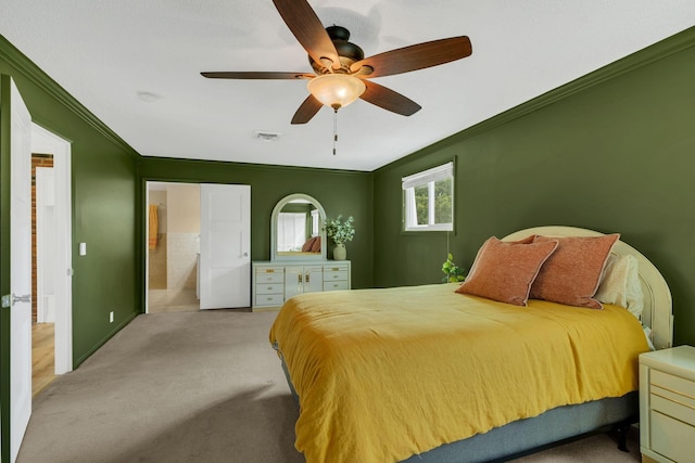 301 Brandywine Dr, Old Hickory, TN 37138 - carpeted bedroom with ornamental molding and ceiling fan