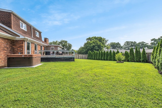 301 Brandywine Dr, Old Hickory, TN 37138 - view of yard with a hot tub and a wooden deck