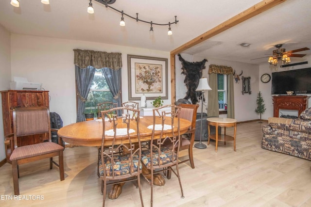 197 Wedgewood Ln, Spring City, TN 37381 - dining room featuring light wood-style floors and ceiling fan