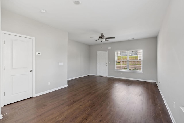 241 Tara Ct, Columbia, TN 38401 - unfurnished room featuring a ceiling fan, dark wood-style flooring, and a smoke detector