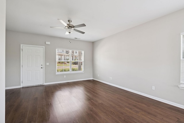 241 Tara Ct, Columbia, TN 38401 - empty room featuring ceiling fan and dark wood-style flooring