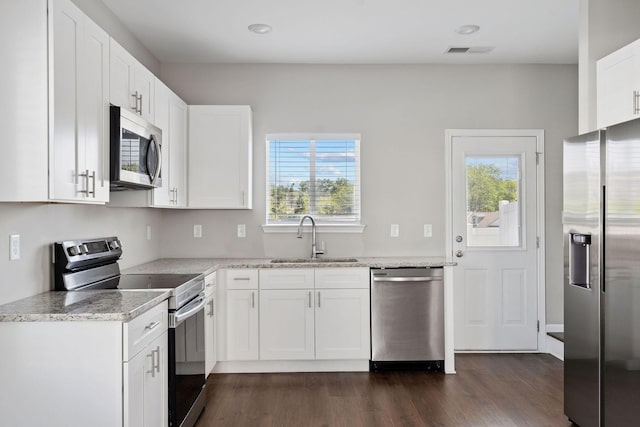 241 Tara Ct, Columbia, TN 38401 - kitchen with appliances with stainless steel finishes, dark wood-style flooring, plenty of natural light, and recessed lighting