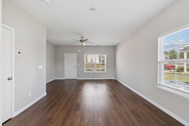 241 Tara Ct, Columbia, TN 38401 - empty room featuring ceiling fan, dark wood-type flooring, and a smoke detector