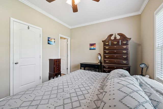 1609 Merritt St Unit A, Old Hickory, TN 37138 - bedroom with ornamental molding and a ceiling fan