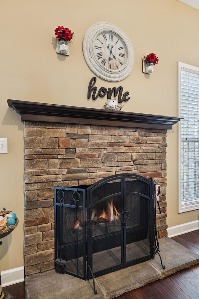 1609 Merritt St Unit A, Old Hickory, TN 37138 - detailed view of a stone fireplace and wood finished floors