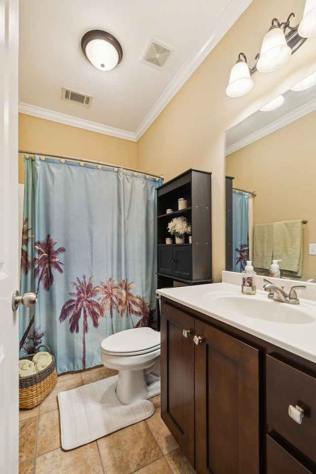 1609 Merritt St Unit A, Old Hickory, TN 37138 - bathroom featuring ornamental molding, vanity, and curtained shower