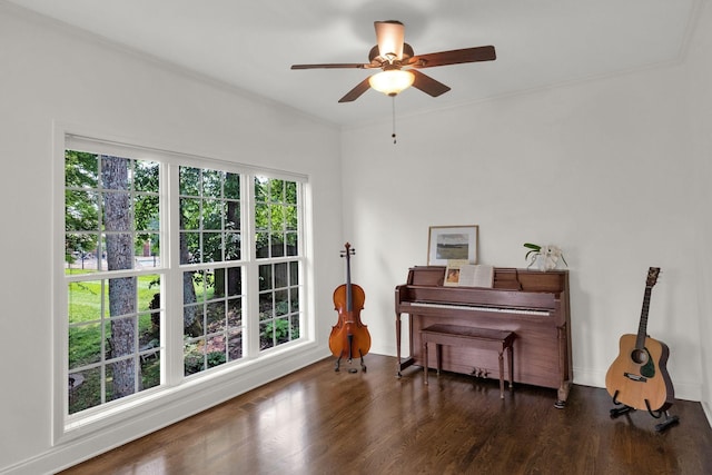 2785 Rutland Ct, Thompsons Station, TN 37179 - sitting room featuring wood finished floors, ceiling fan, and crown molding