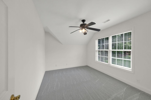 2785 Rutland Ct, Thompsons Station, TN 37179 - additional living space with carpet flooring, vaulted ceiling, and ceiling fan
