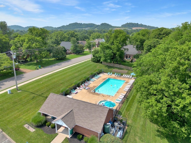 2785 Rutland Ct, Thompsons Station, TN 37179 - bird's eye view of a pool area and a mountain backdrop